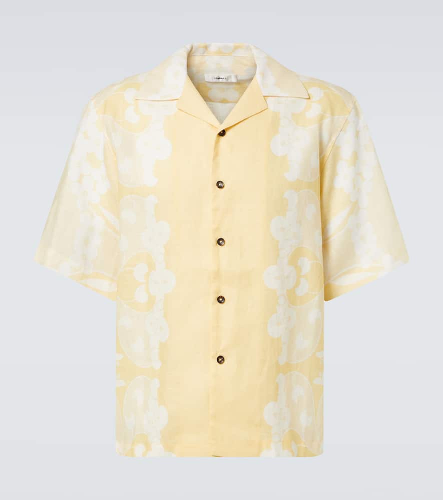 Floral linen bowling shirt