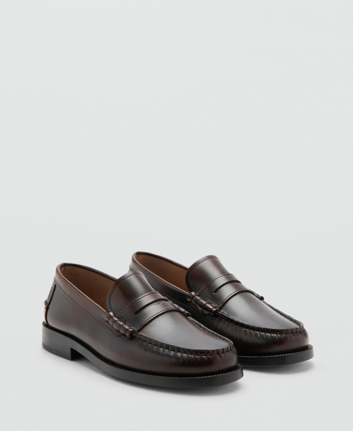 Men's Leather Penny Loafers - Brown