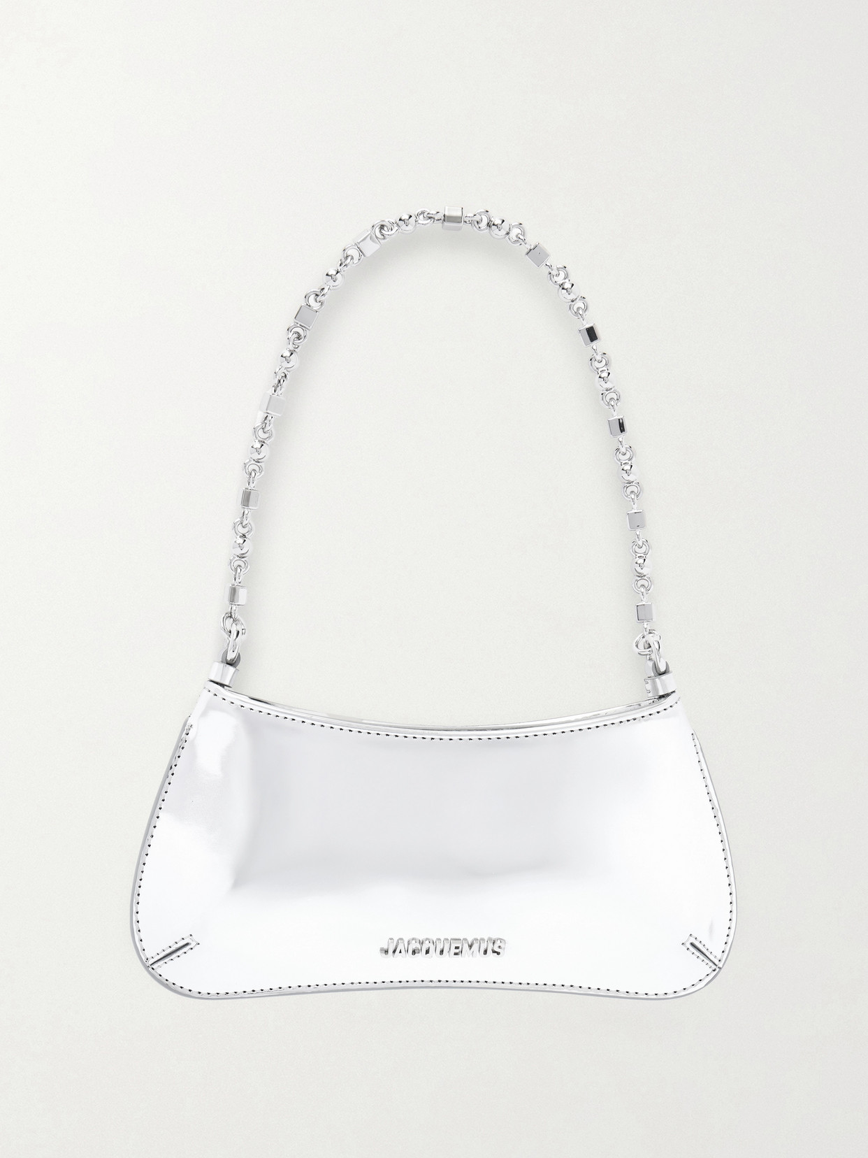 Le Petit Bisou Metallic Faux Leather Shoulder Bag - Silver