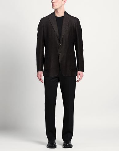 Man Blazer Midnight blue Size 42 Silk, Cotton, Linen