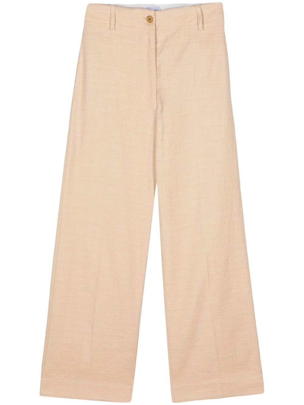 Bouclé straight-leg trousers - Neutrals