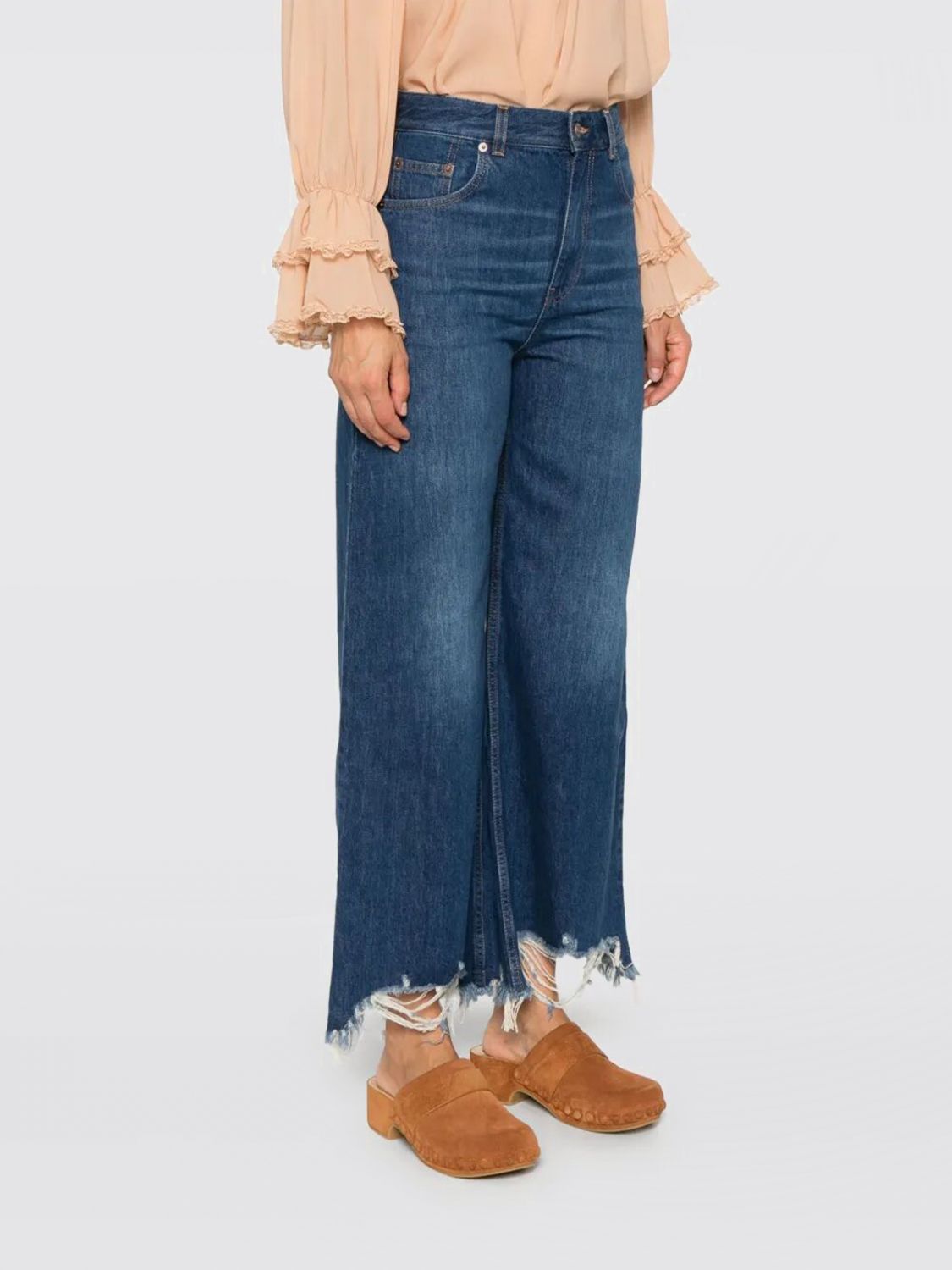 Cropped wide-leg jeans - Blue