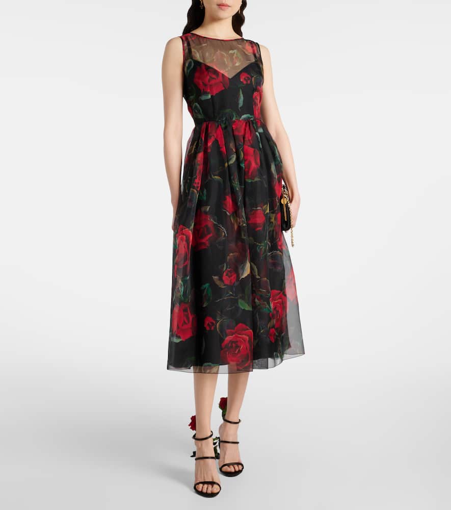Floral silk cocktail dress