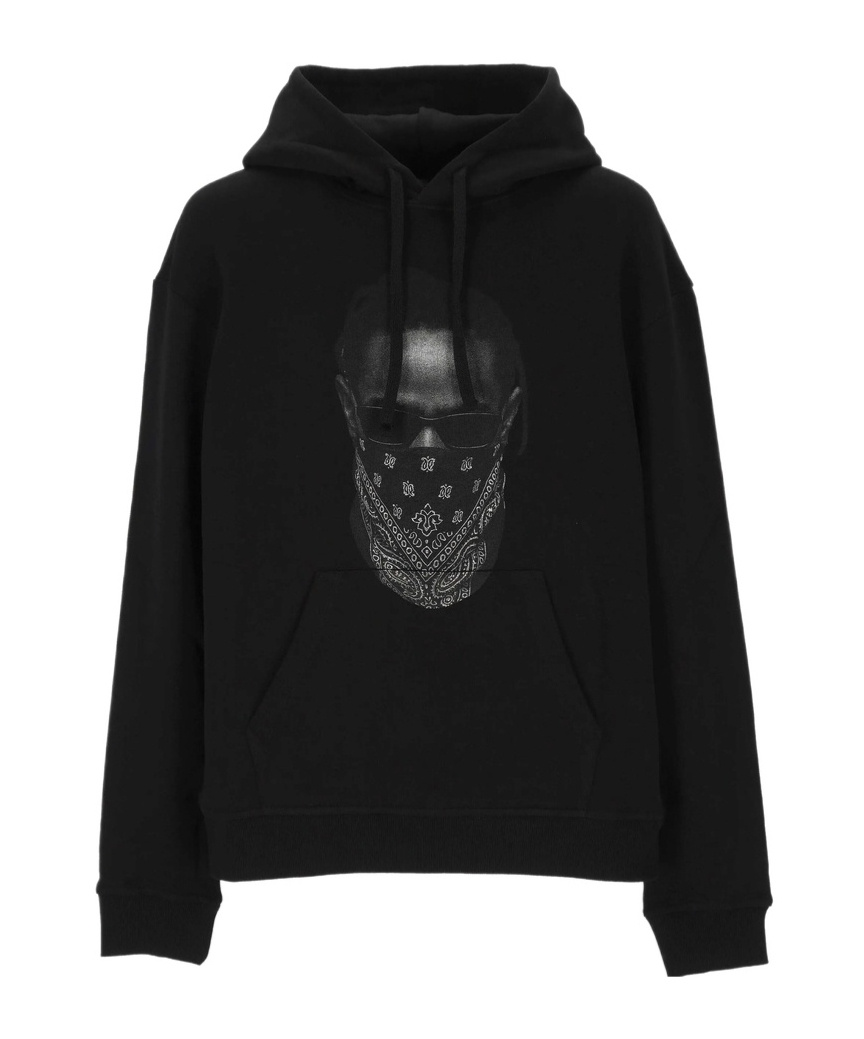 Pattern-Printed Drawstring Hoodie