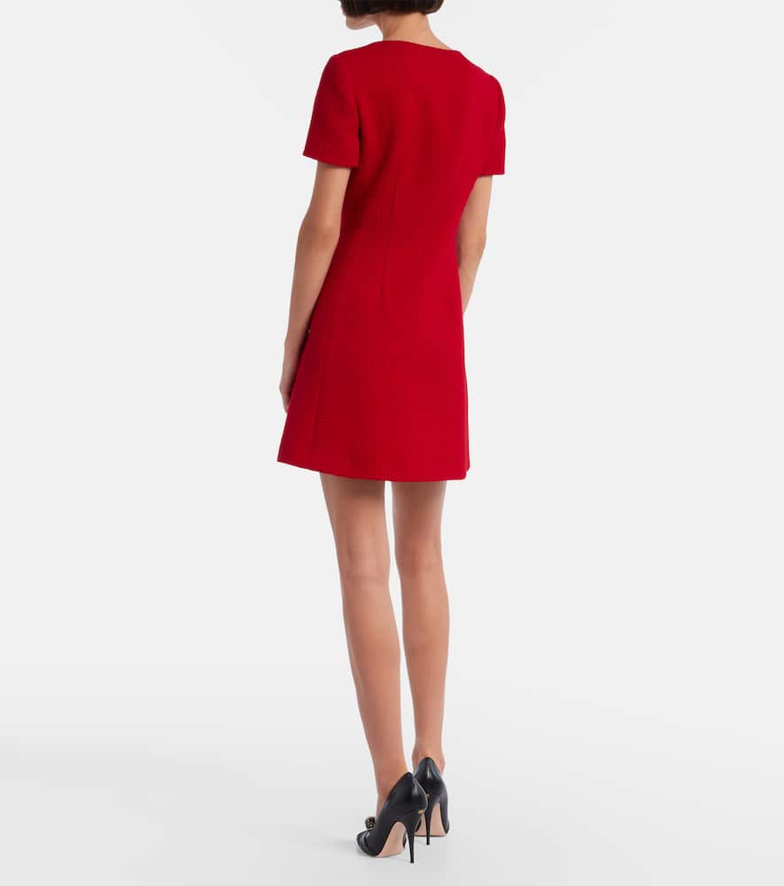 Wool-blend tweed minidress