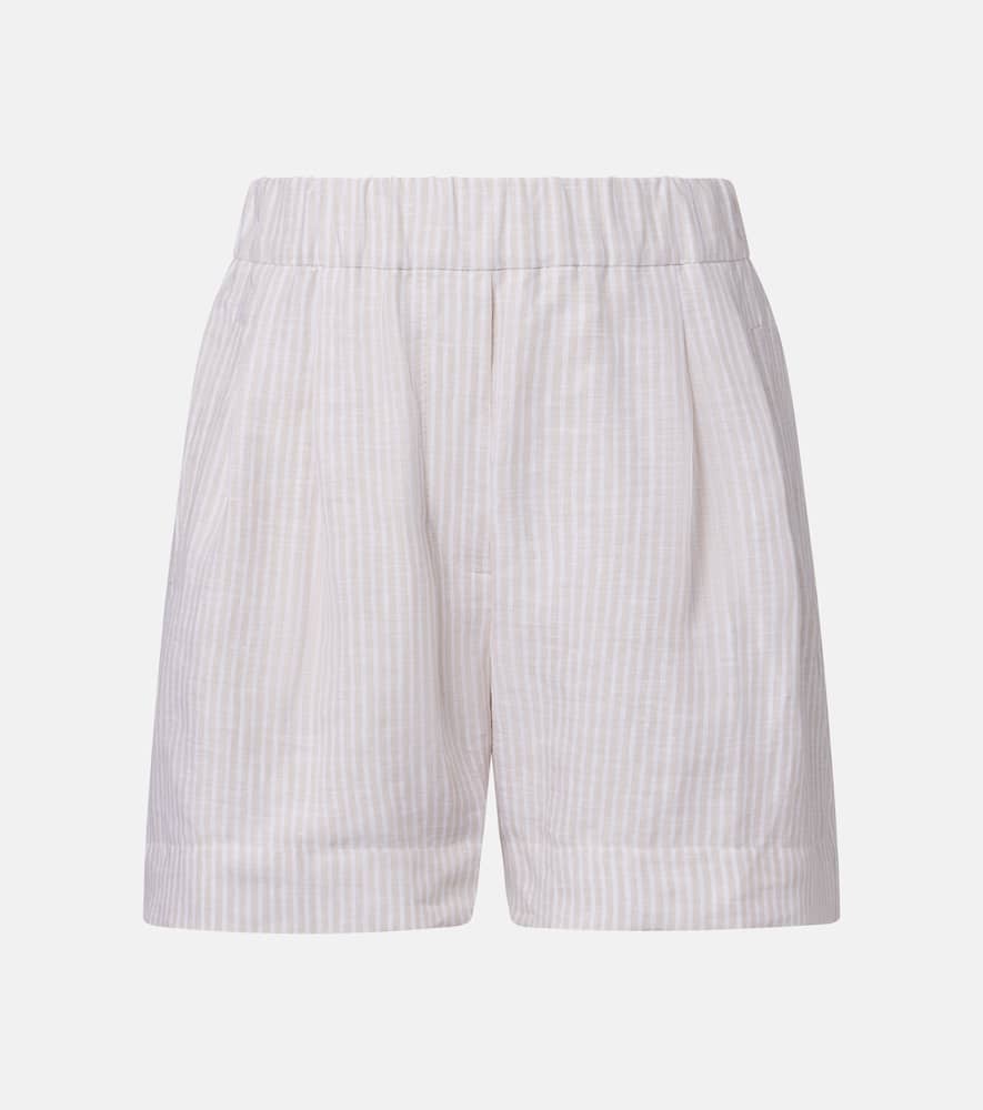Striped linen Bermuda shorts