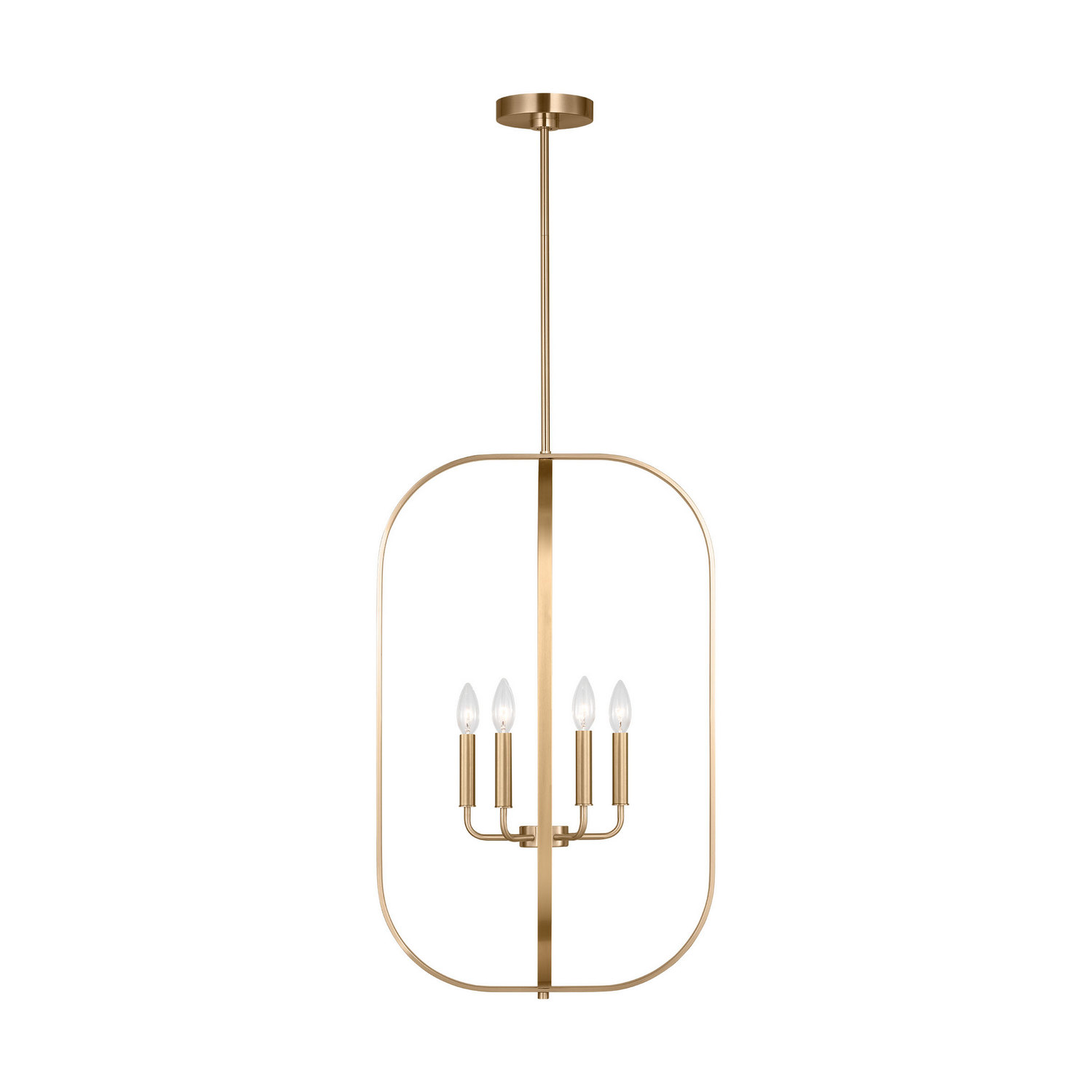 Satin Brass Chandelier from the Loretto Collection