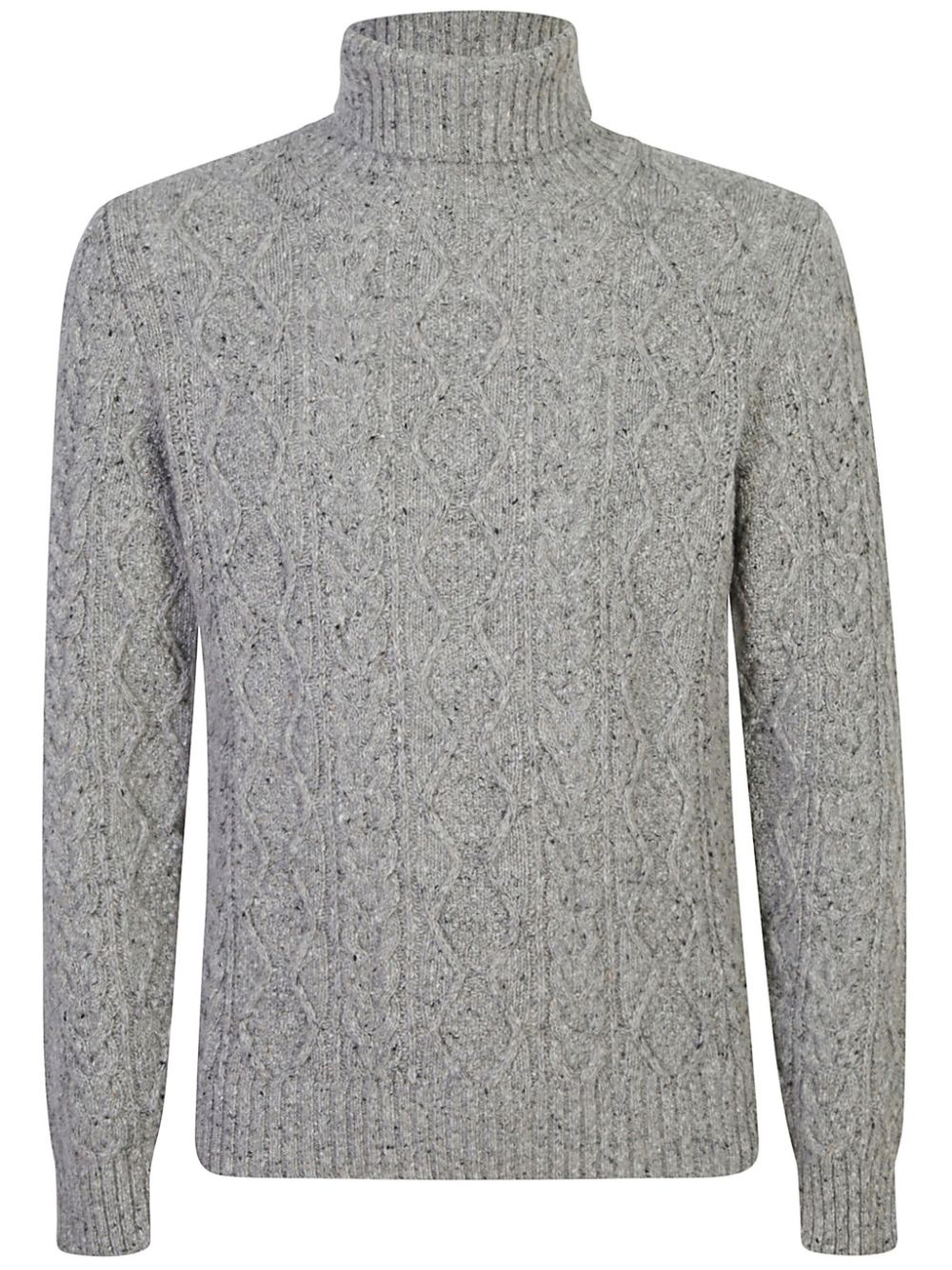 Cable-knit roll-neck jumper - Grey