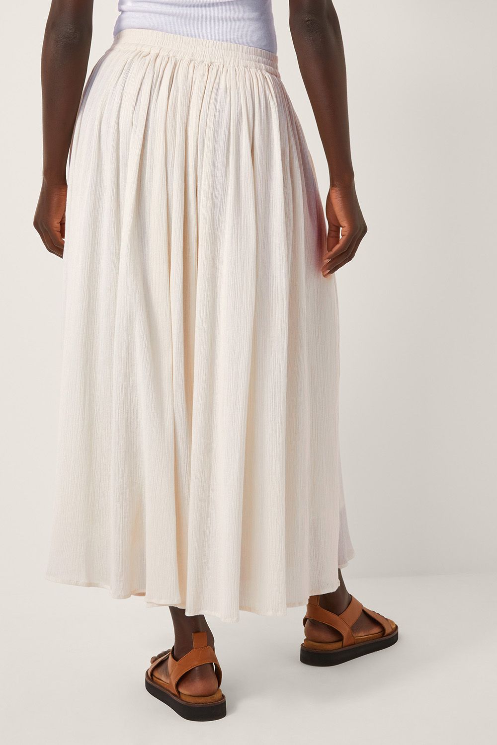 Monsoon Women's Bethany Crinkle Midi Skirt Crea