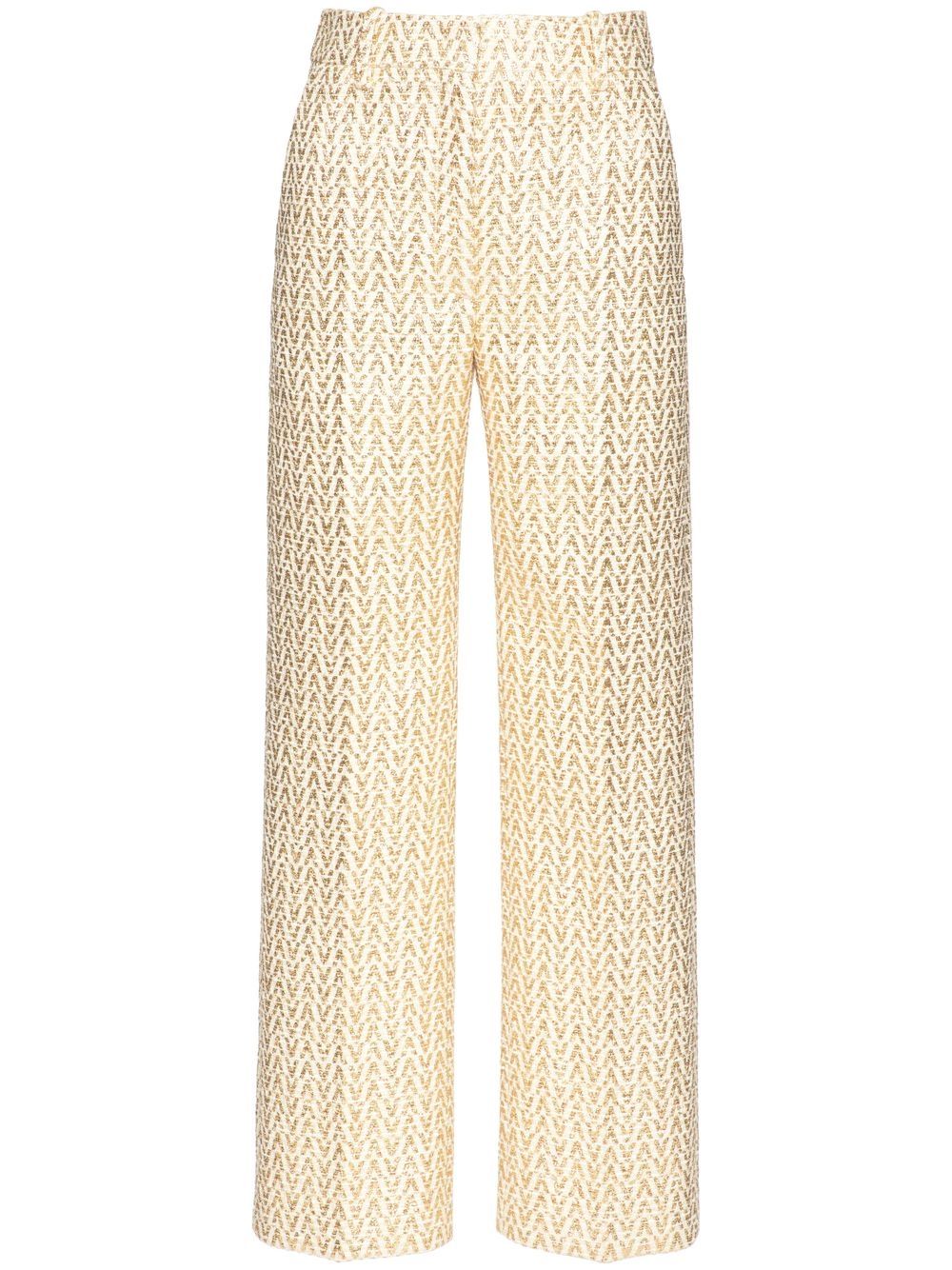 Optical Valentino bouclé trousers - Gold