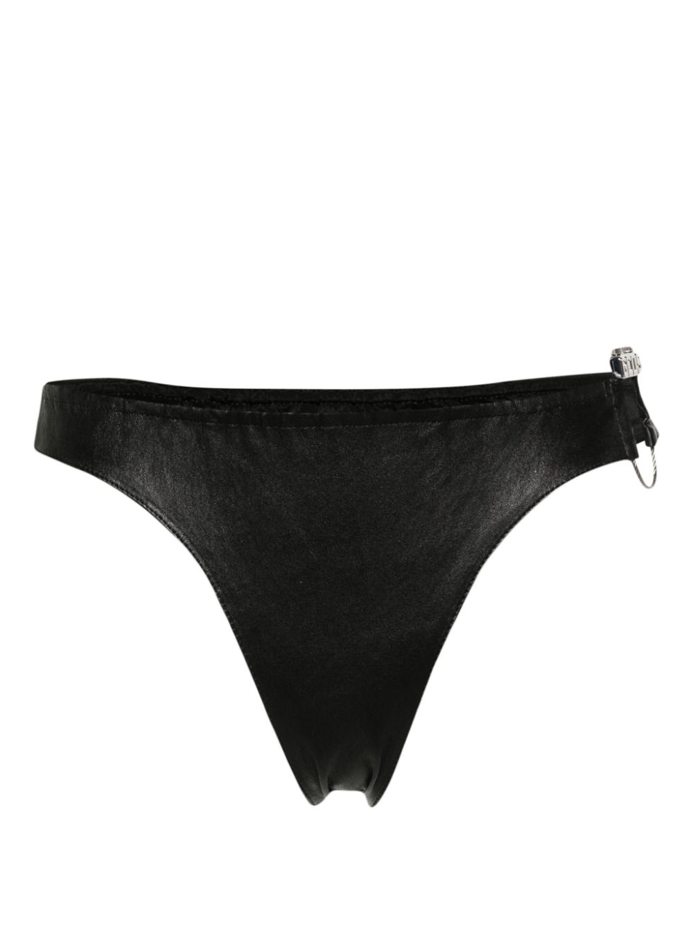 Logo-plaque leather briefs - Black