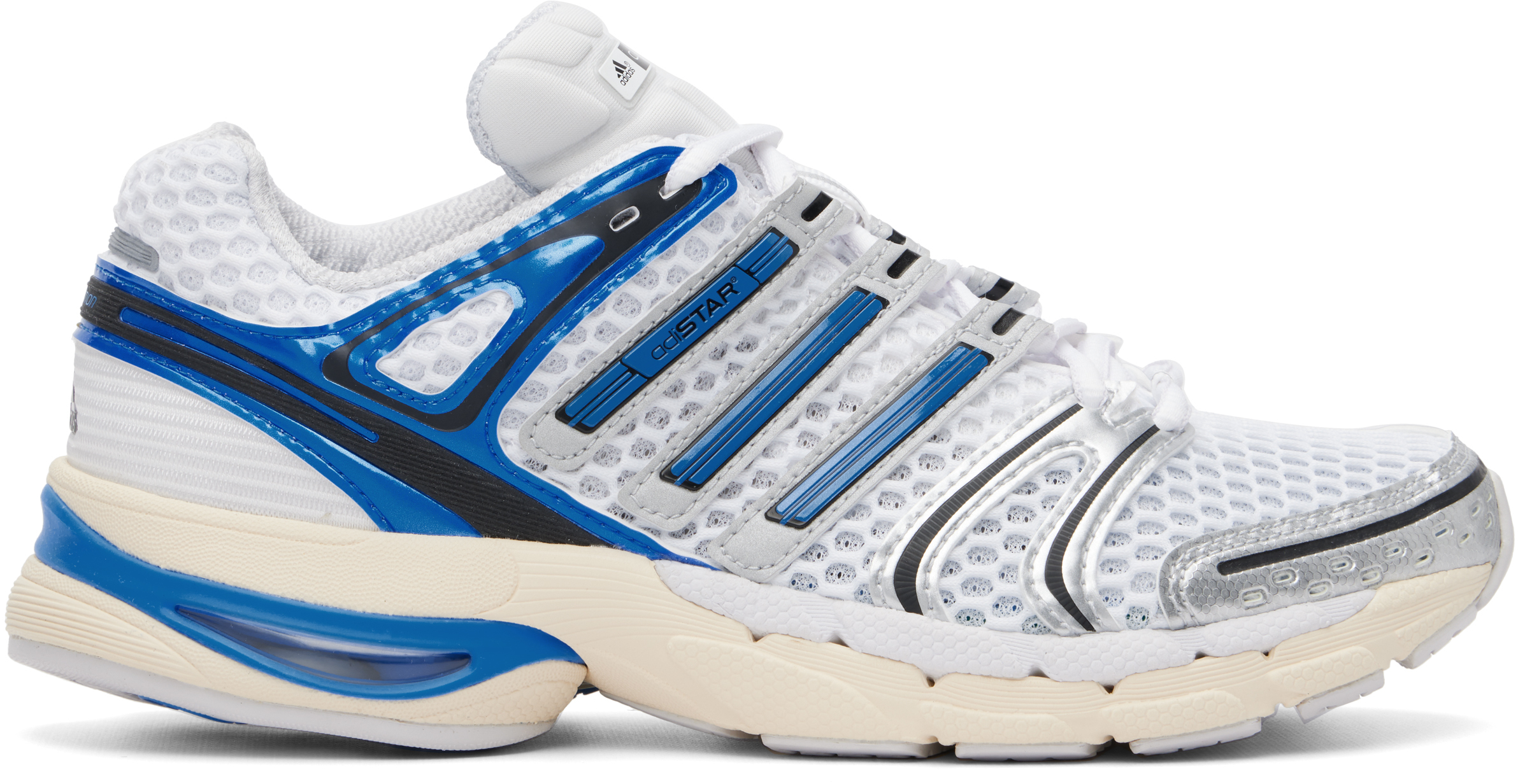 White & Blue Adistar Control 5 Sneakers