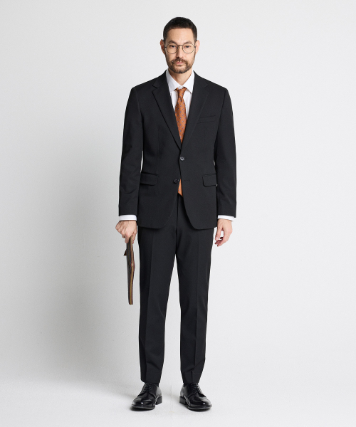 Tech-Poly Four-Way Stretch Essential Suit Jacket Black _SSJUZ01SSB