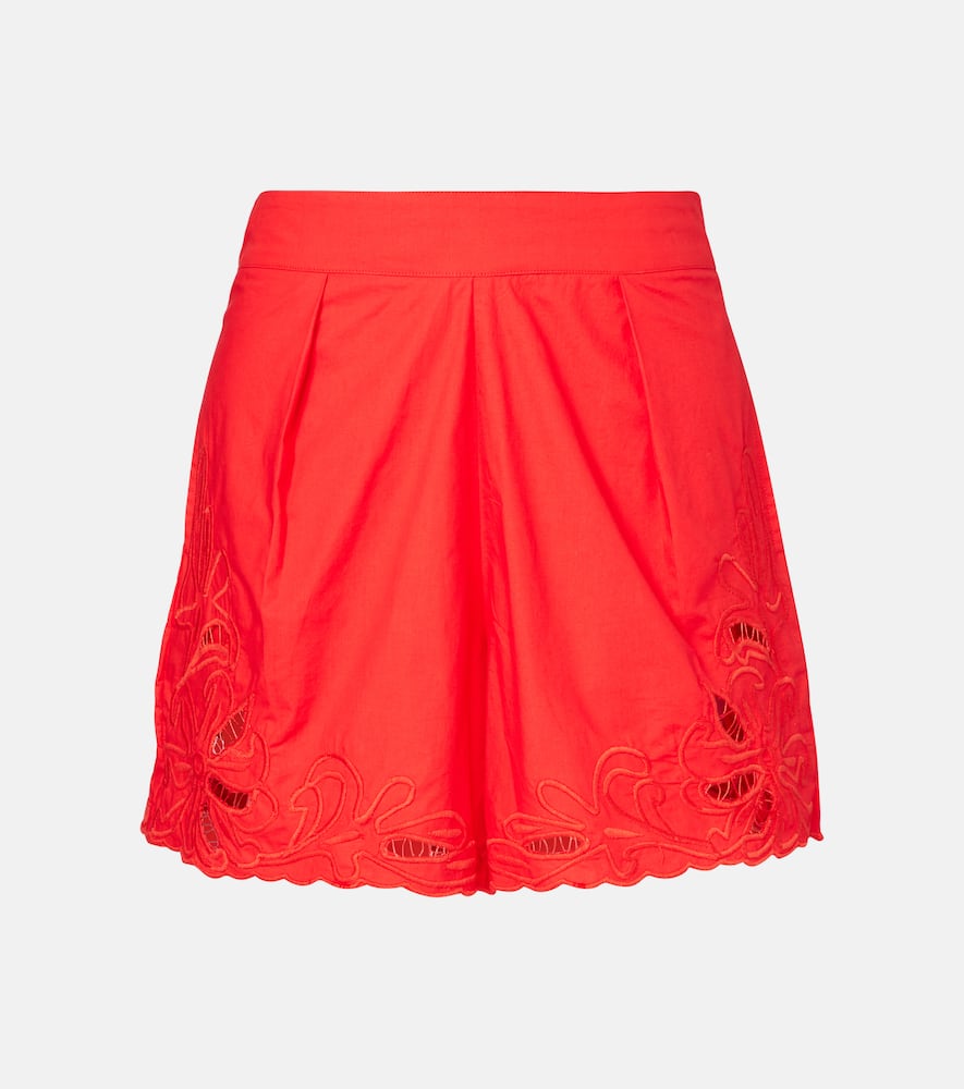 Embroidered cotton shorts