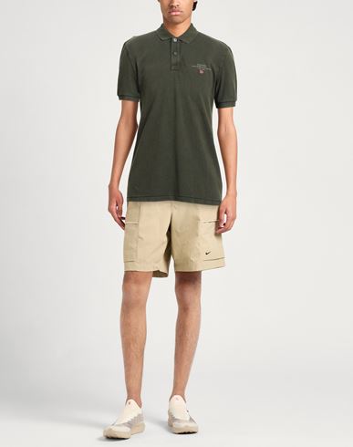 Man Polo shirt Military green Size S Cotton