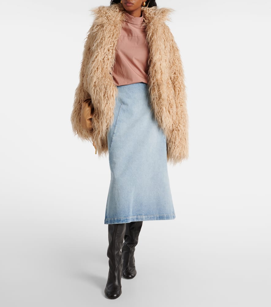 Denim midi skirt