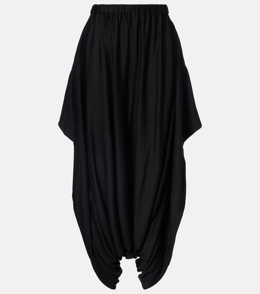 High-rise wool tapered pants