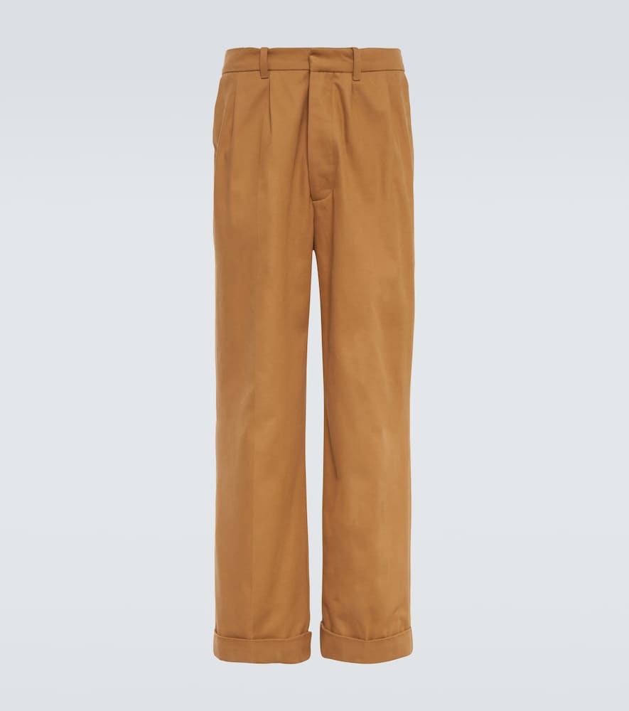 Dusk pleated cotton and cashmere pants