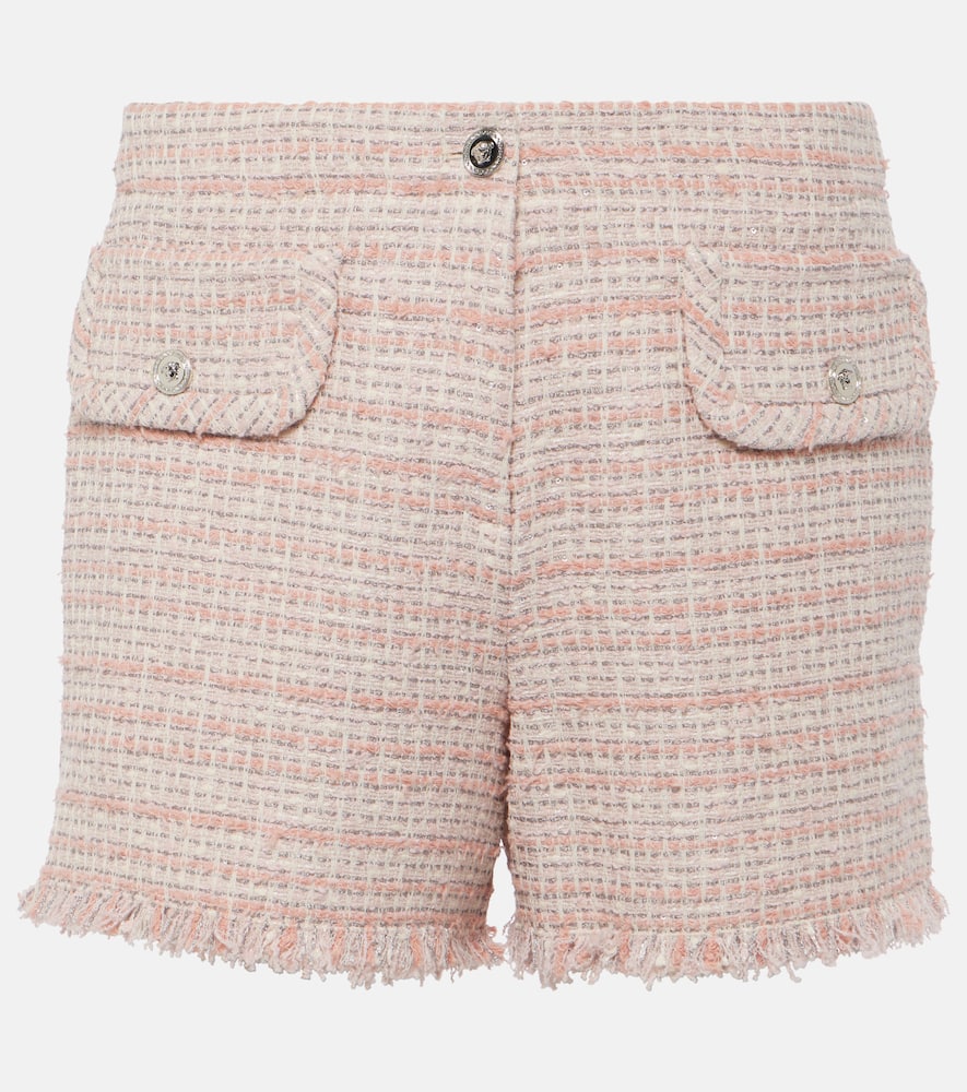 Fringed tweed shorts