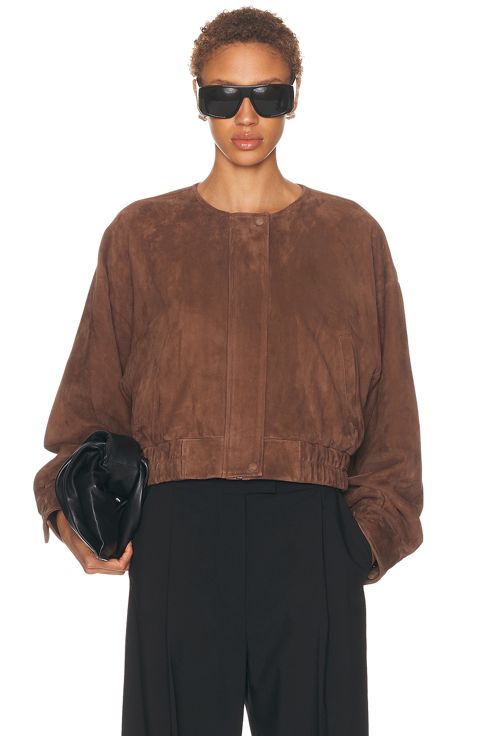 SRG Danica Suede Jacket in Mocha - Brown. L also in S, XS
