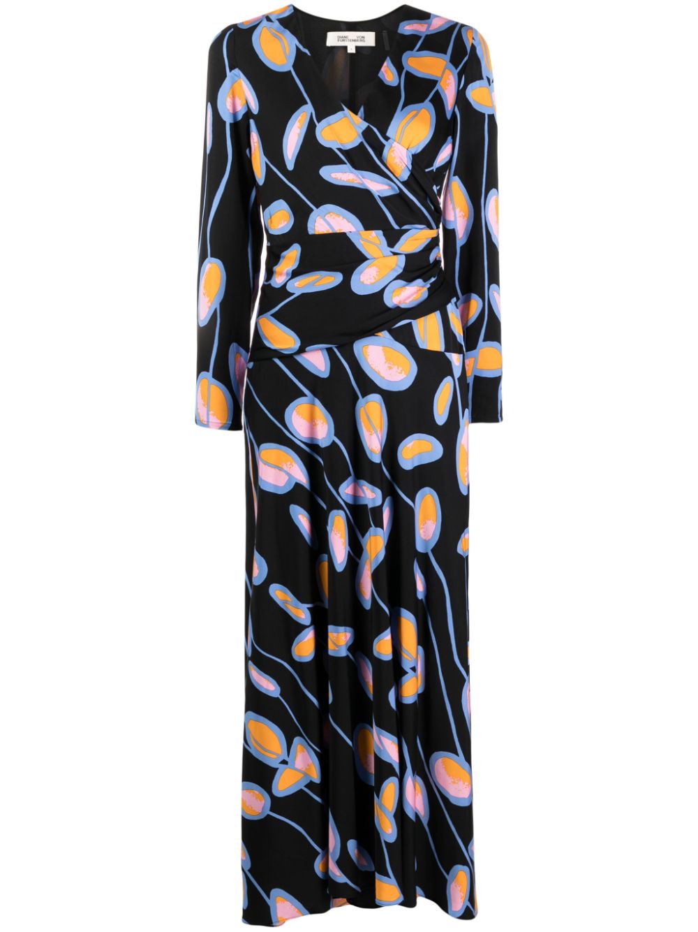 Landira floral-print maxi dress - Black
