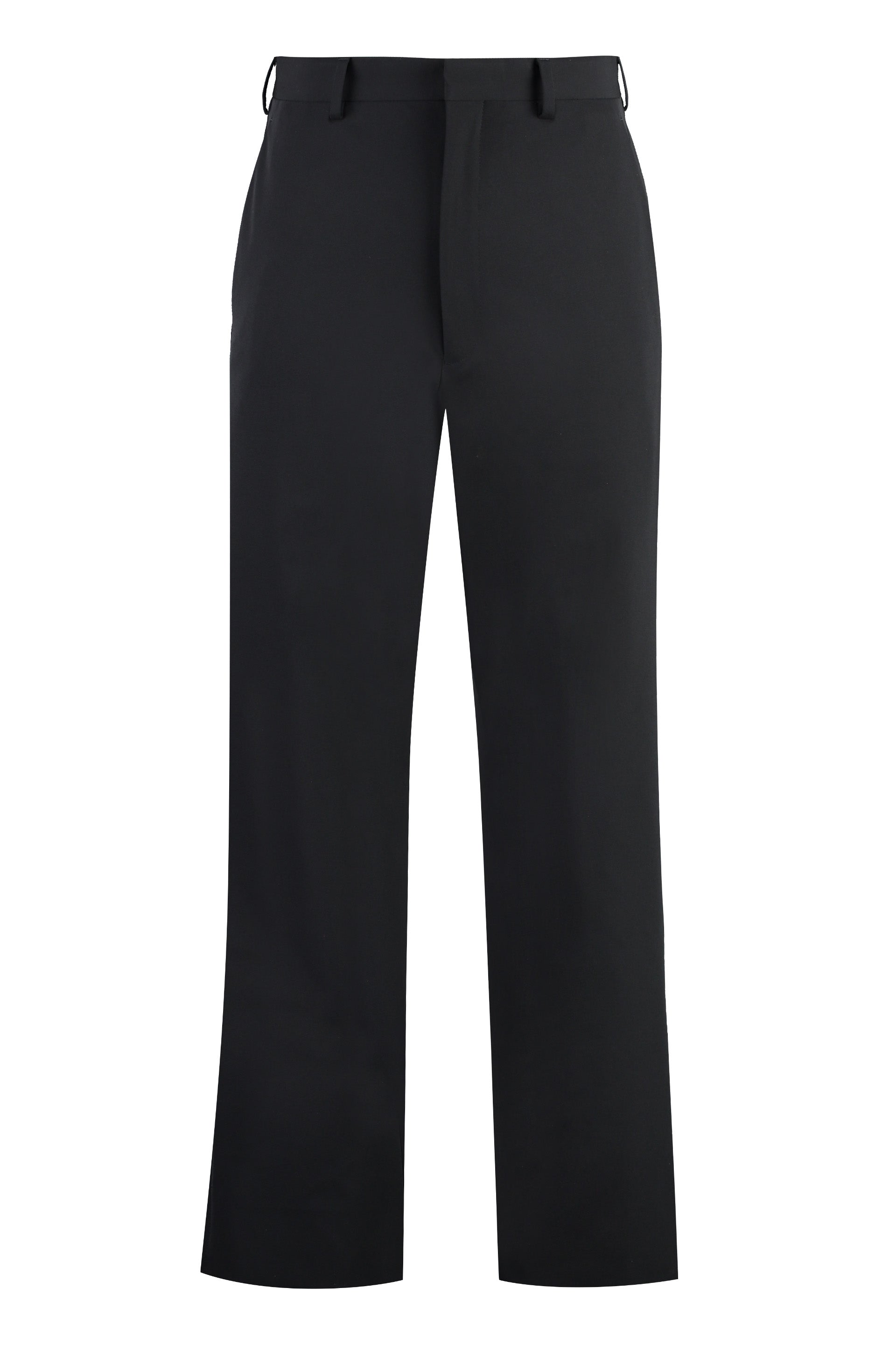 Technical Fabric Pants with Leather Detailing and Extendable Side Zippers