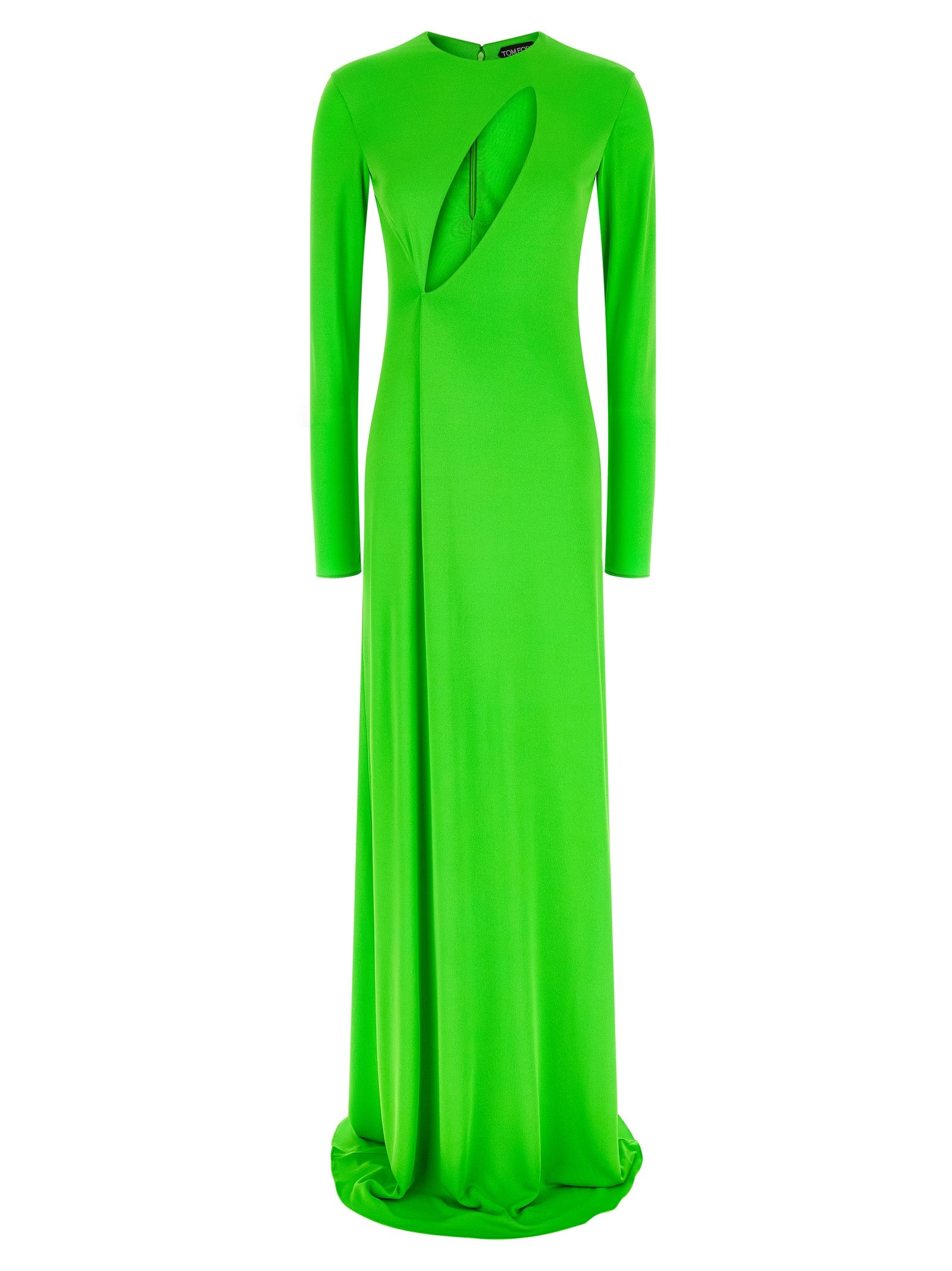 Slash Front Viscose Dress — Green