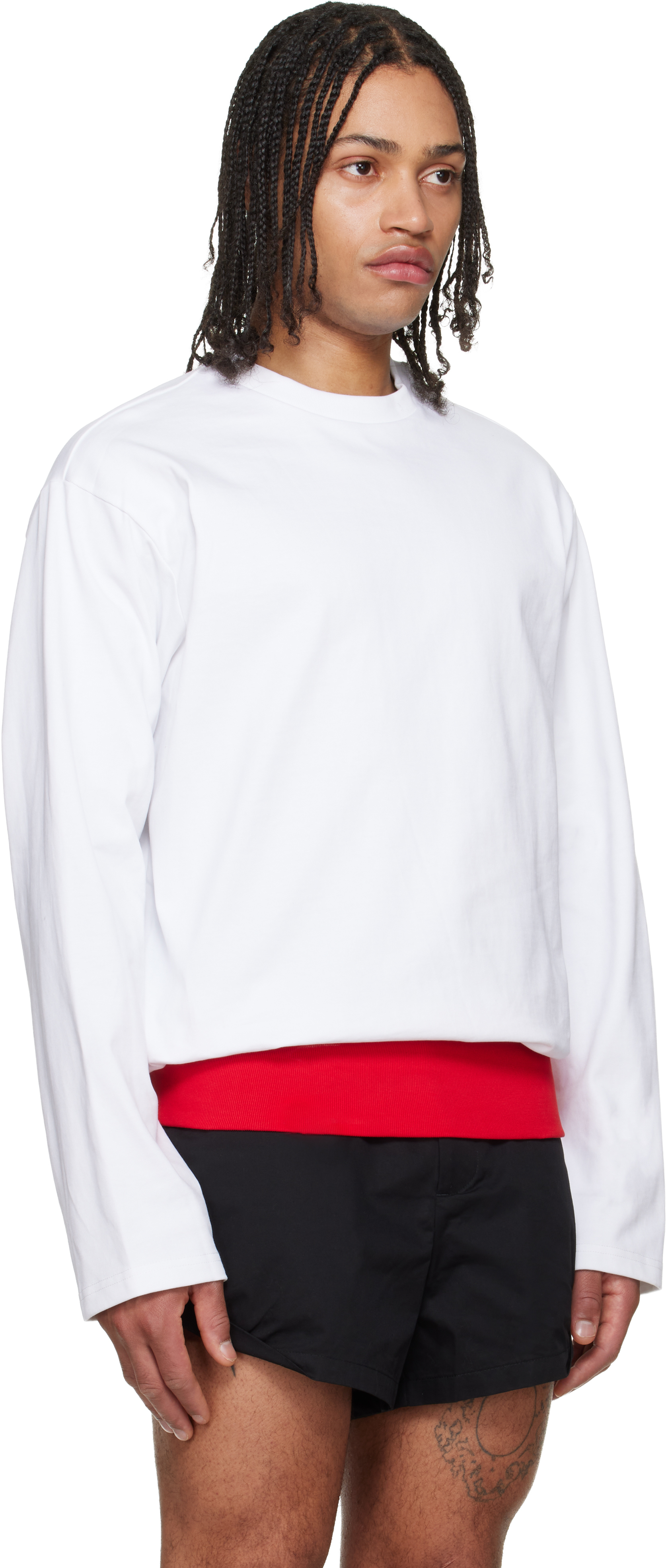White Contrast Waistband T-shirt