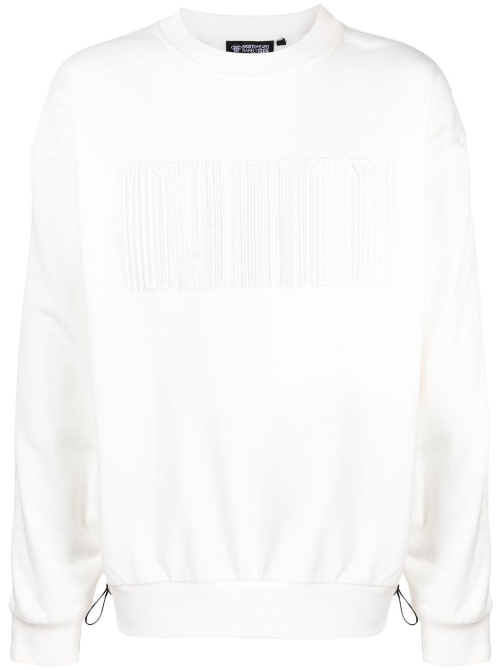 Logo-embroidered panelled sweatshirt - White