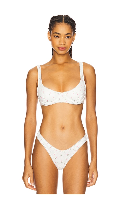 For Love & Lemons Elliana Underwire Bra in White. - XL also in L, M