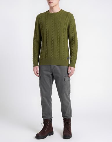 Man Sweater Military green Size M Wool, Polyamide