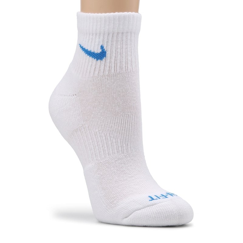 6 Pack Medium Everyday Plus Cushion Ankle Socks (White/Multi)