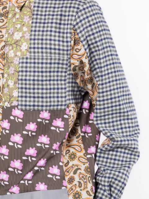 Patchwork long-sleeve shirt