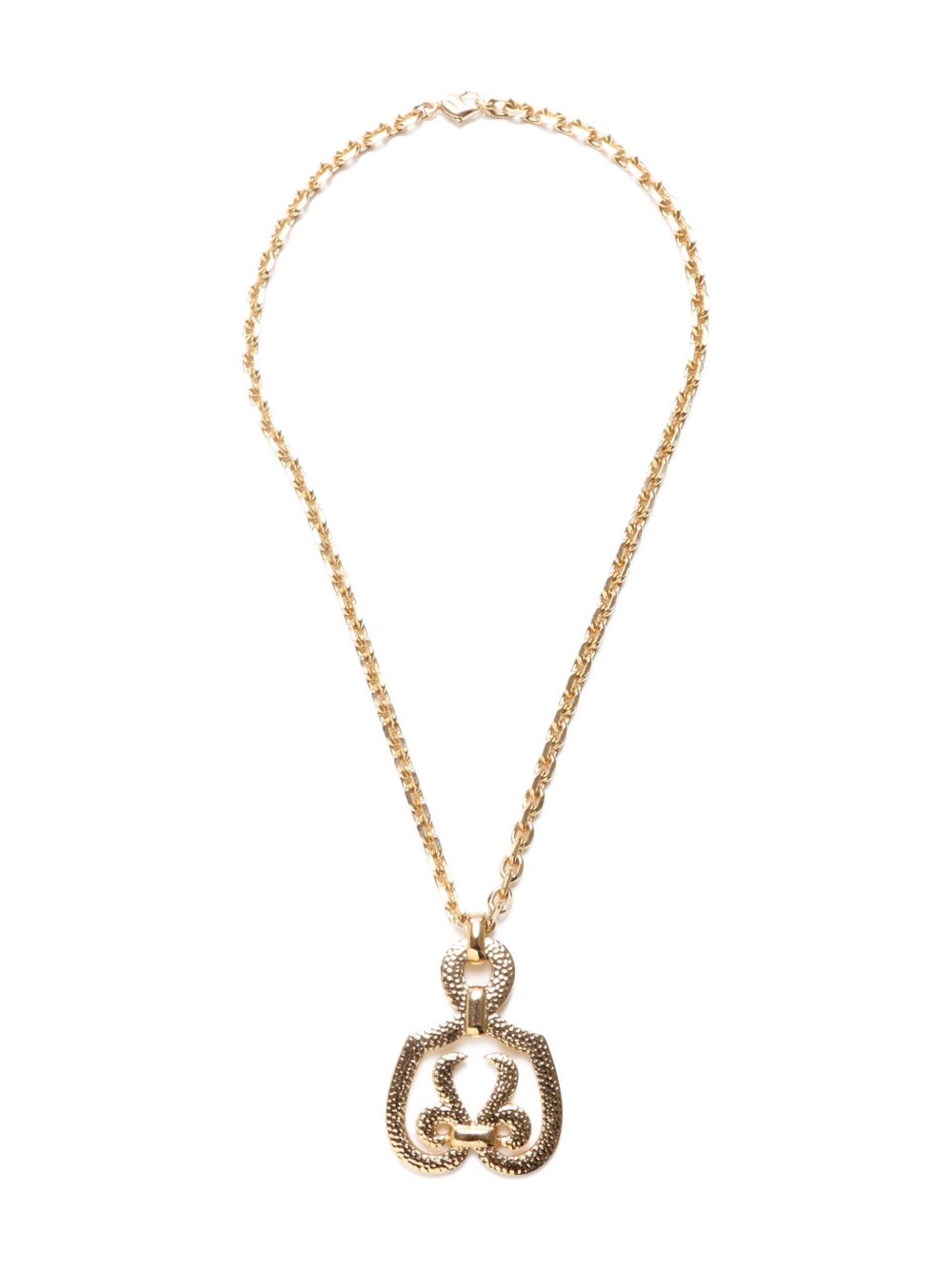 1980-1990 ribbon-motif necklace - Gold