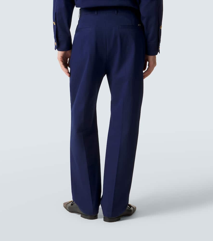 Cotton gabardine wide-leg pants