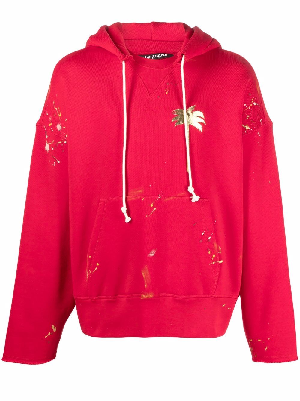 Palm tree-print hoodie - Red