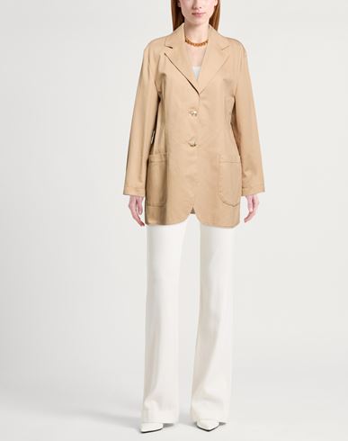 Woman Blazer Sand Size 8 Cotton
