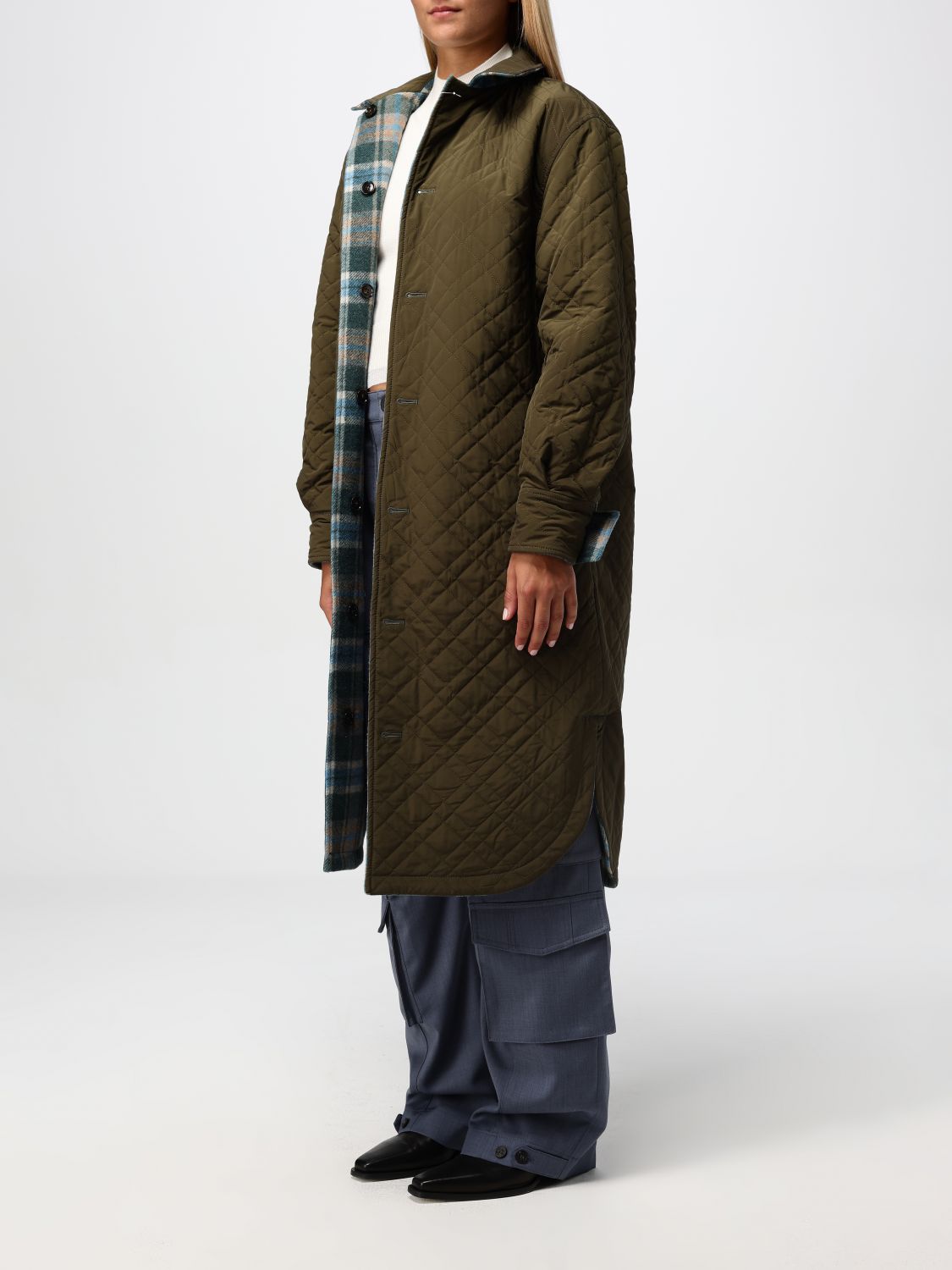 Reversible long sleeve over coat - Blue