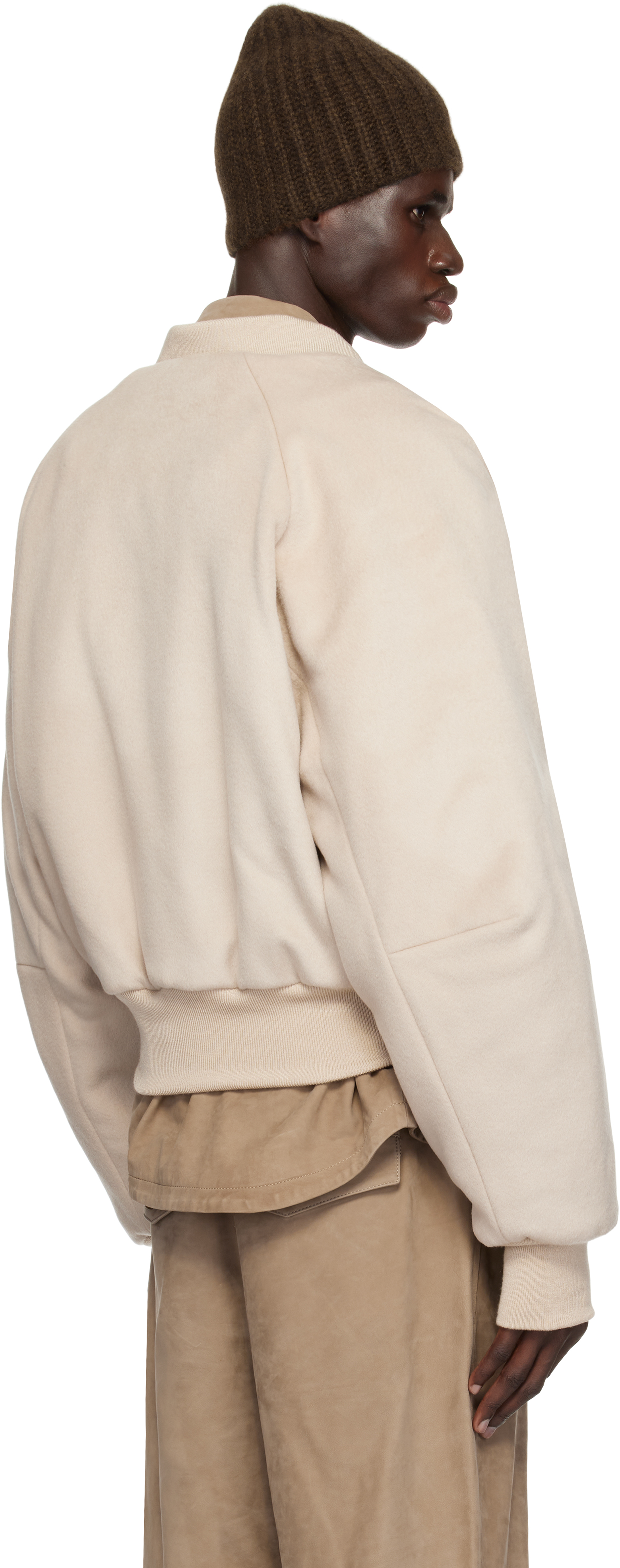 Entire studios 남성 오프 화이트 래글런 보머 재킷 251940M175011