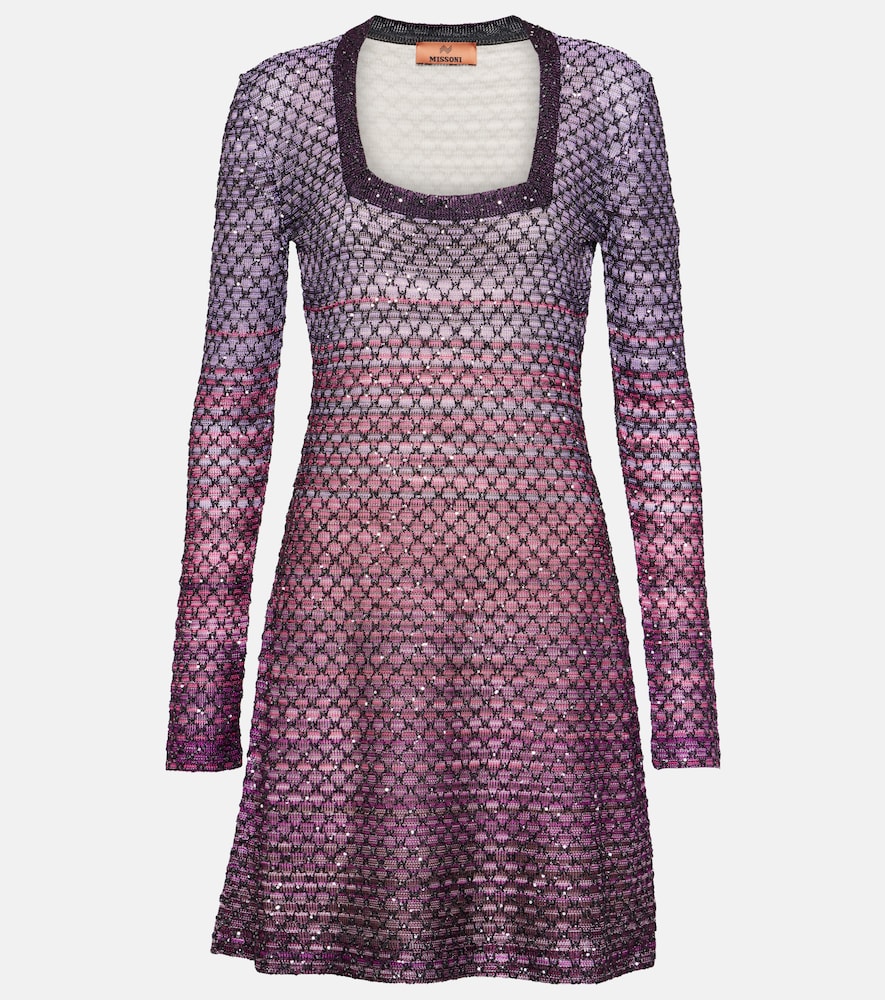 Knitted lamé minidress
