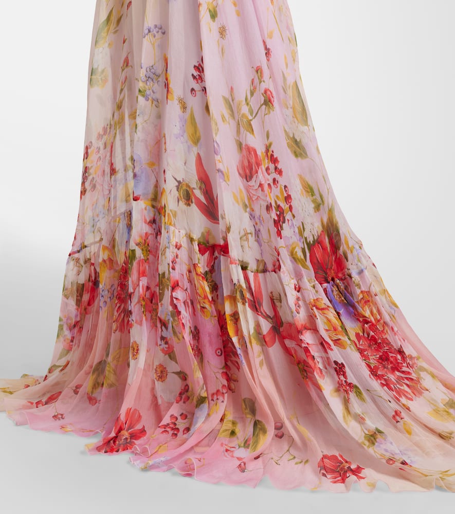 Floral silk gown