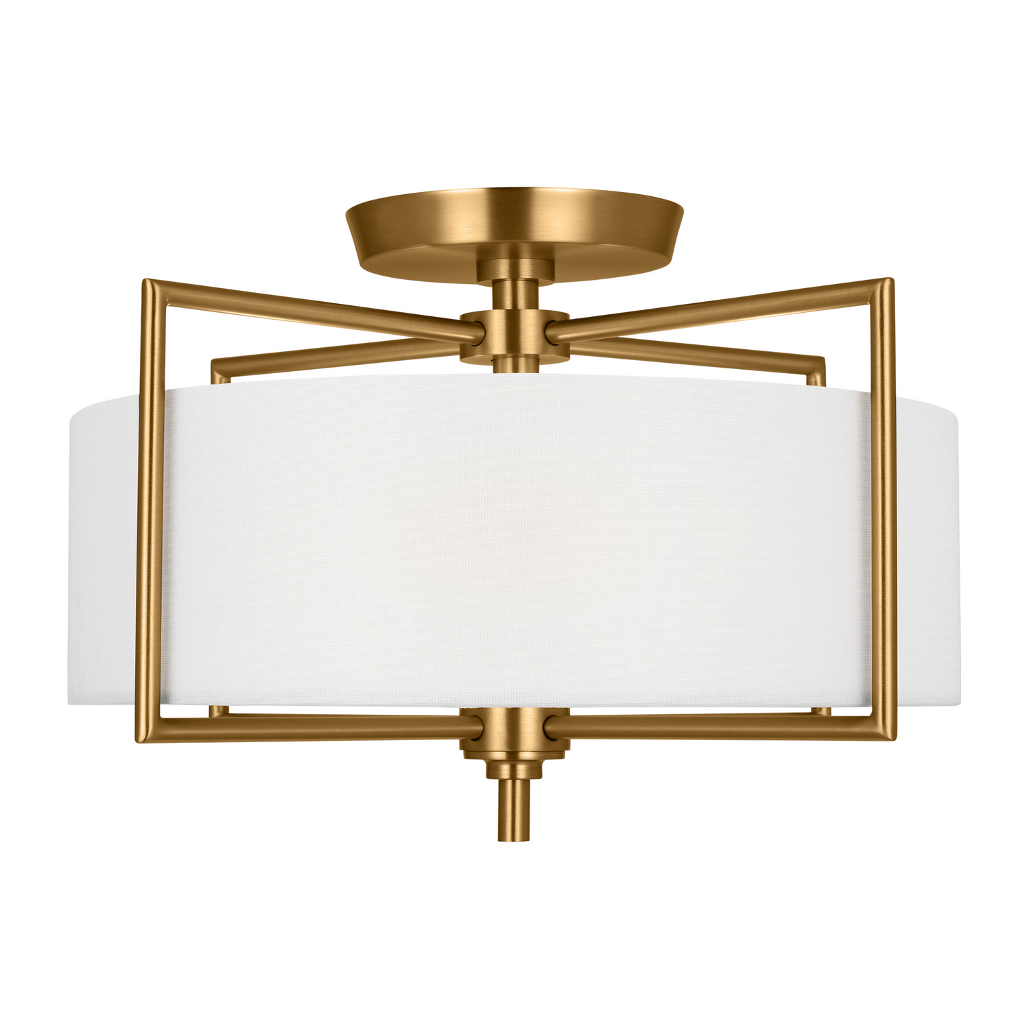 Perno 2-Light Ceiling Light in Burnished Brass by Chapman & Myer