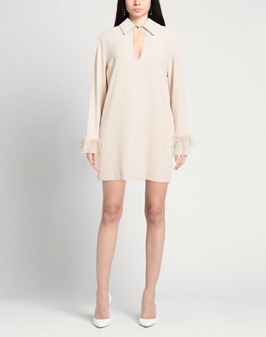 Woman Mini dress Cream Size 6 Polyester, Elastane