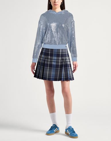 Ea7 Woman Sweatshirt Light blue Size L Polyamide, Elastane, Metallic fiber, Viscose, Polyester