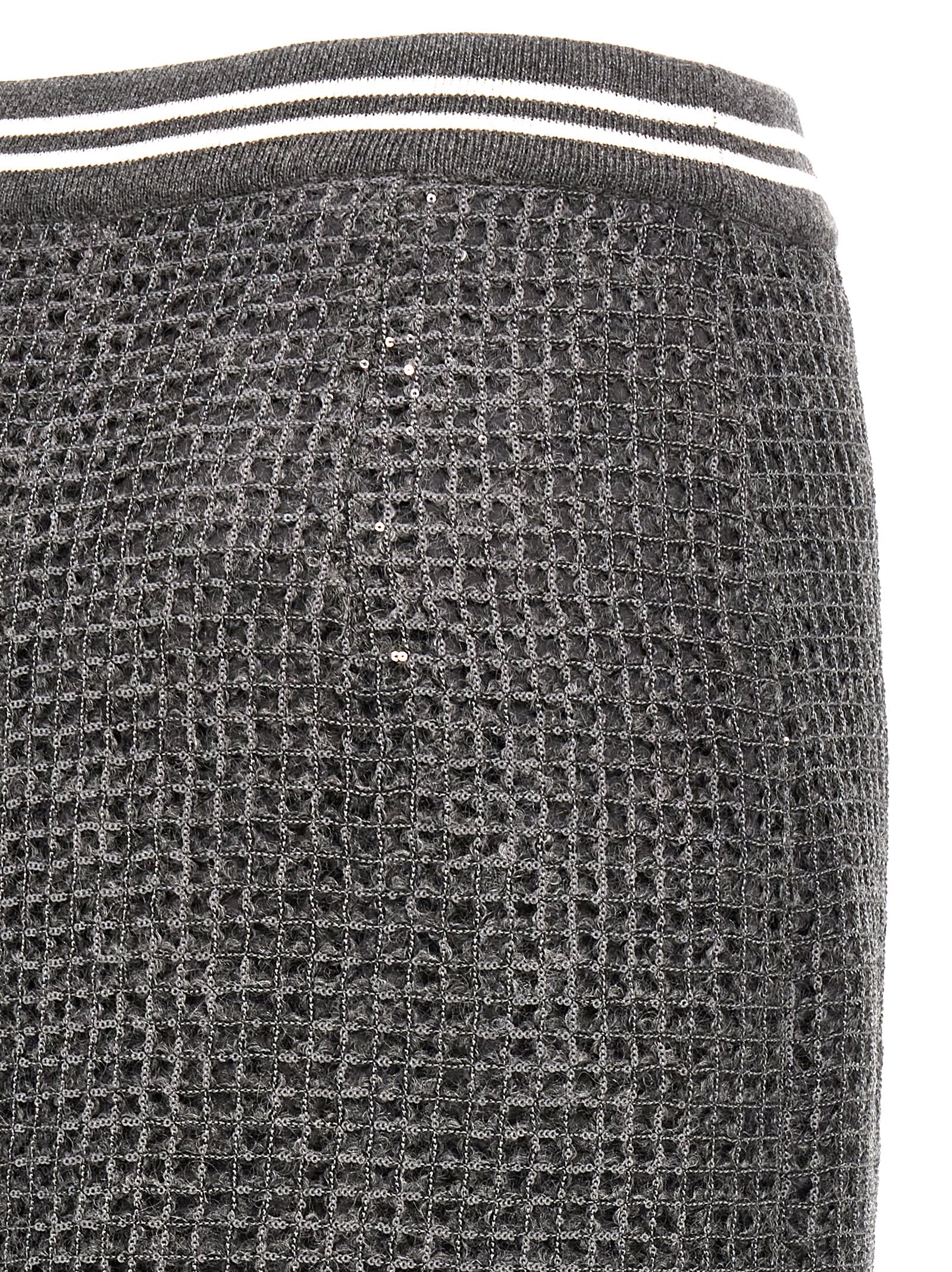 Sequin-embellished midi skirt - Grey