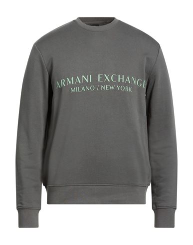 Man Sweatshirt Green Size M Cotton, Elastane