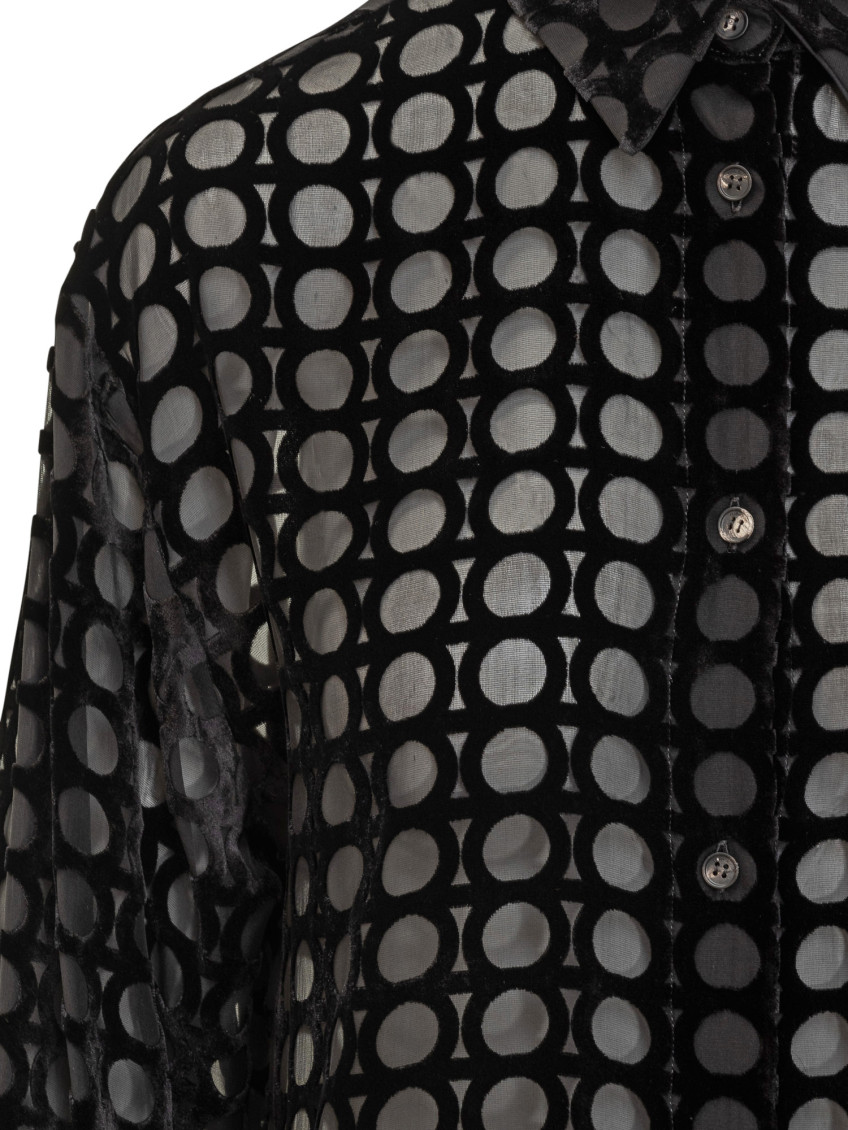 Black Regular Geometric Shirt