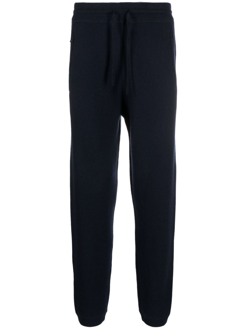 Straight-leg knitted trousers - Blue