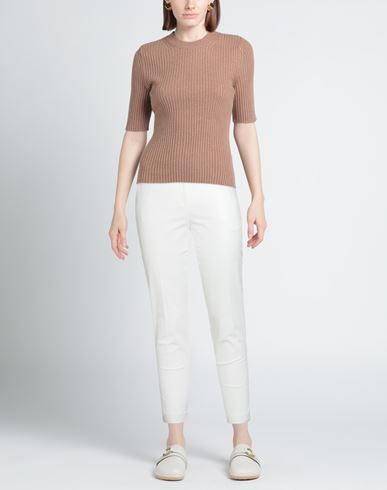Woman Pants Off white Size 6 Cotton, Elastane