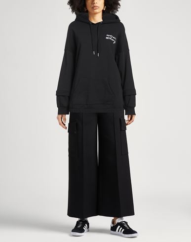 Woman Sweatshirt Black Size S Cotton, Polyester